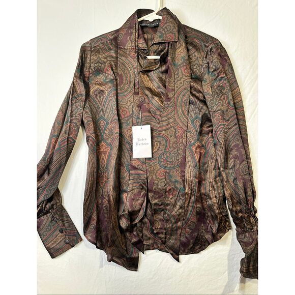 Ralph Lauren Black Label Women’s 100% Silk Dress Button-up Shirt, Size 4, NWT - Picture 5 of 9